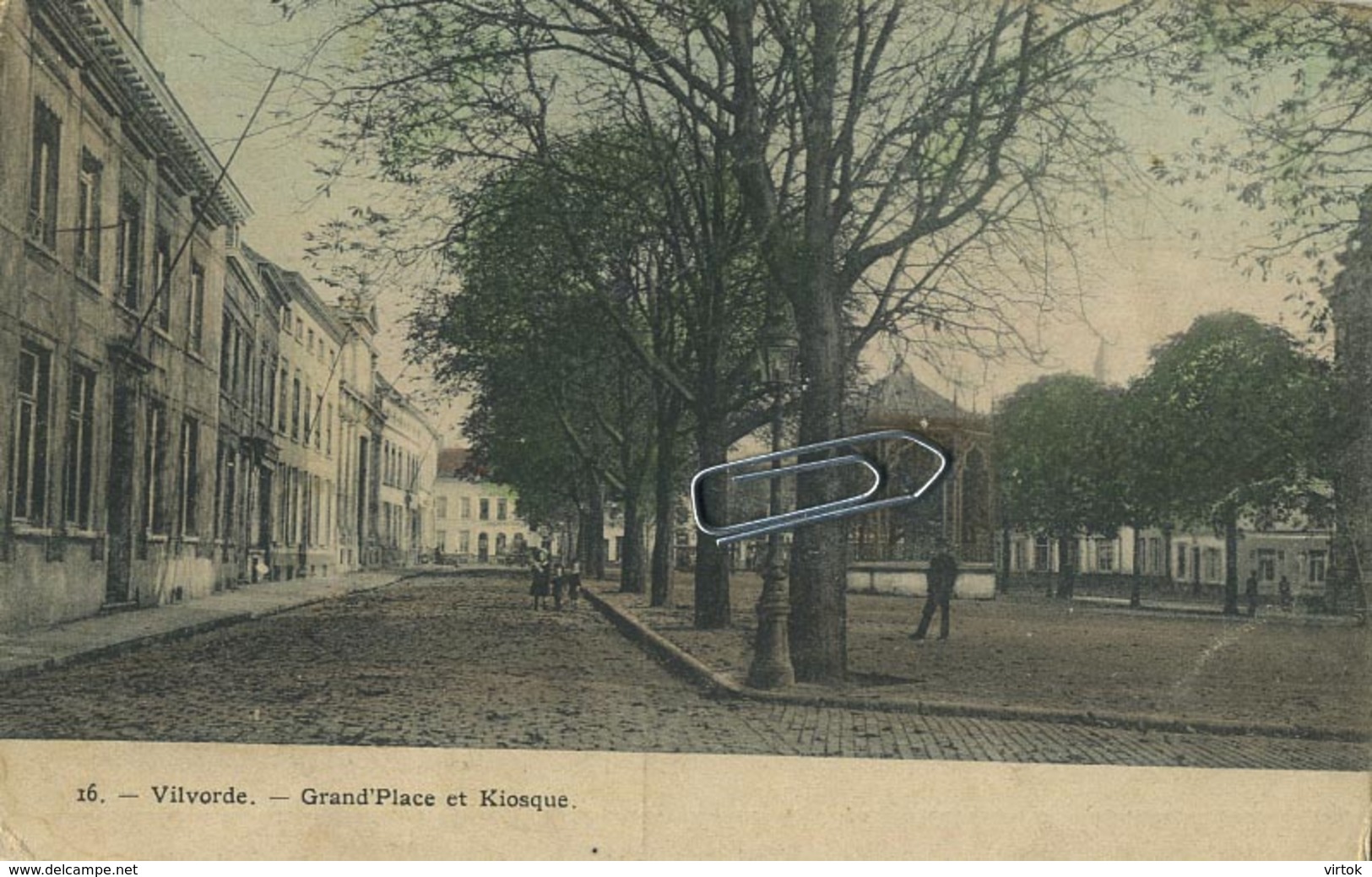 Vilvoorde - Vilvorde : Grand Place Et Kiosque    ( 1909 Met Zegel )    IN KLEUR - Vilvoorde