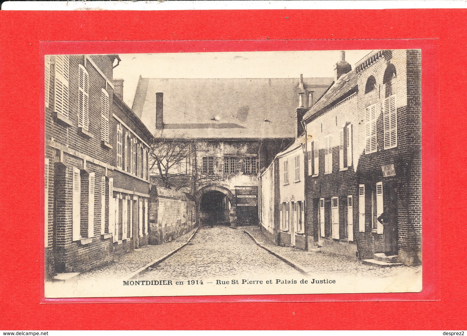 80  MONTDIDIER Cpa Animée DEBIT DE BOISSONS Rue Saint Pierre Palais De Justice   Edit Breger - Montdidier