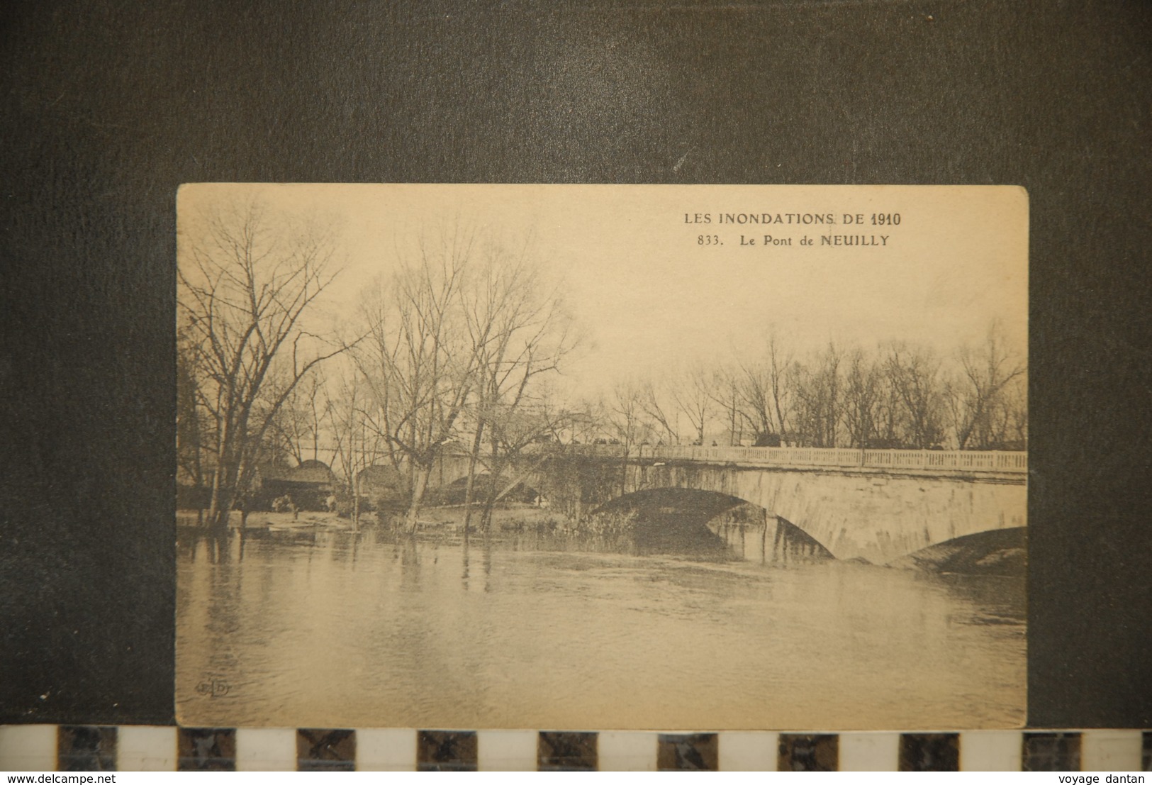 CP, 92, NEUILLY SUR SEINE -Les Inondations De 1910 - N°833 - Le Pont De NEUILLY-SUR-SEINE - Neuilly Sur Seine
