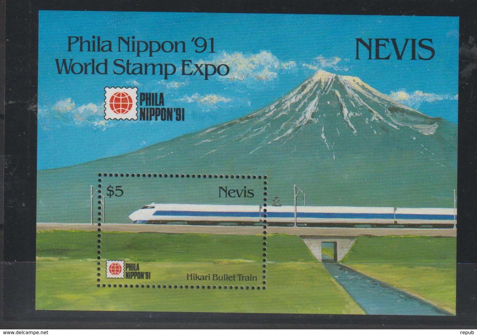 Nevis 1991 Trains BF 39 ** MNH - St.Kitts Und Nevis ( 1983-...)