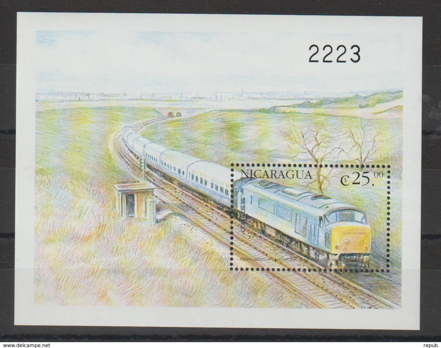 Nicaragua 2000 Trains BF 306 ** MNH - Trains