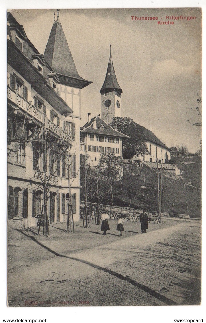 HILTERFINGEN Am Thunersee Kirche Cafe Restaurant Hotel Bellevue Kinder - Hilterfingen