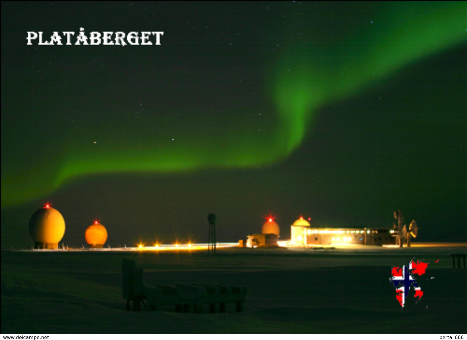 Svalbard Islands Plataberget Northern Lights New Postcard Spitzbergen AK - Norwegen