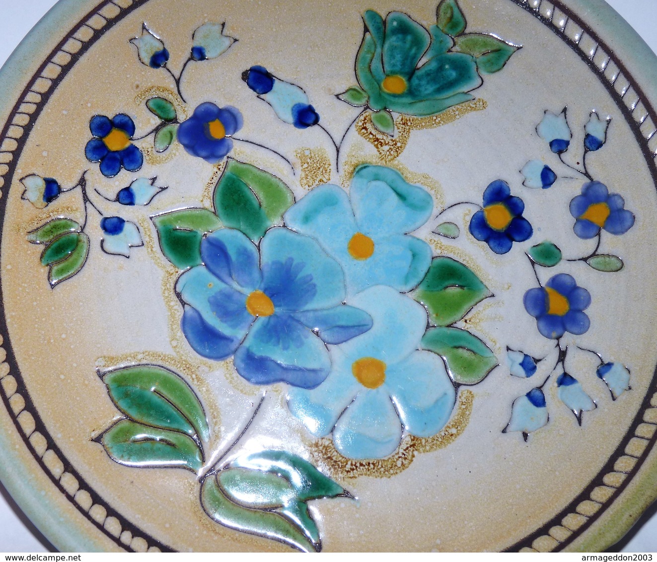 RARE TRES ANCIENNE JOLIE ASSIETTE EN CÉRAMIQUE VALLAURIS 1900 SIGNEE FRANCIS ?   ELLE A 120 ANS ENVIRON - Vallauris (FRA)