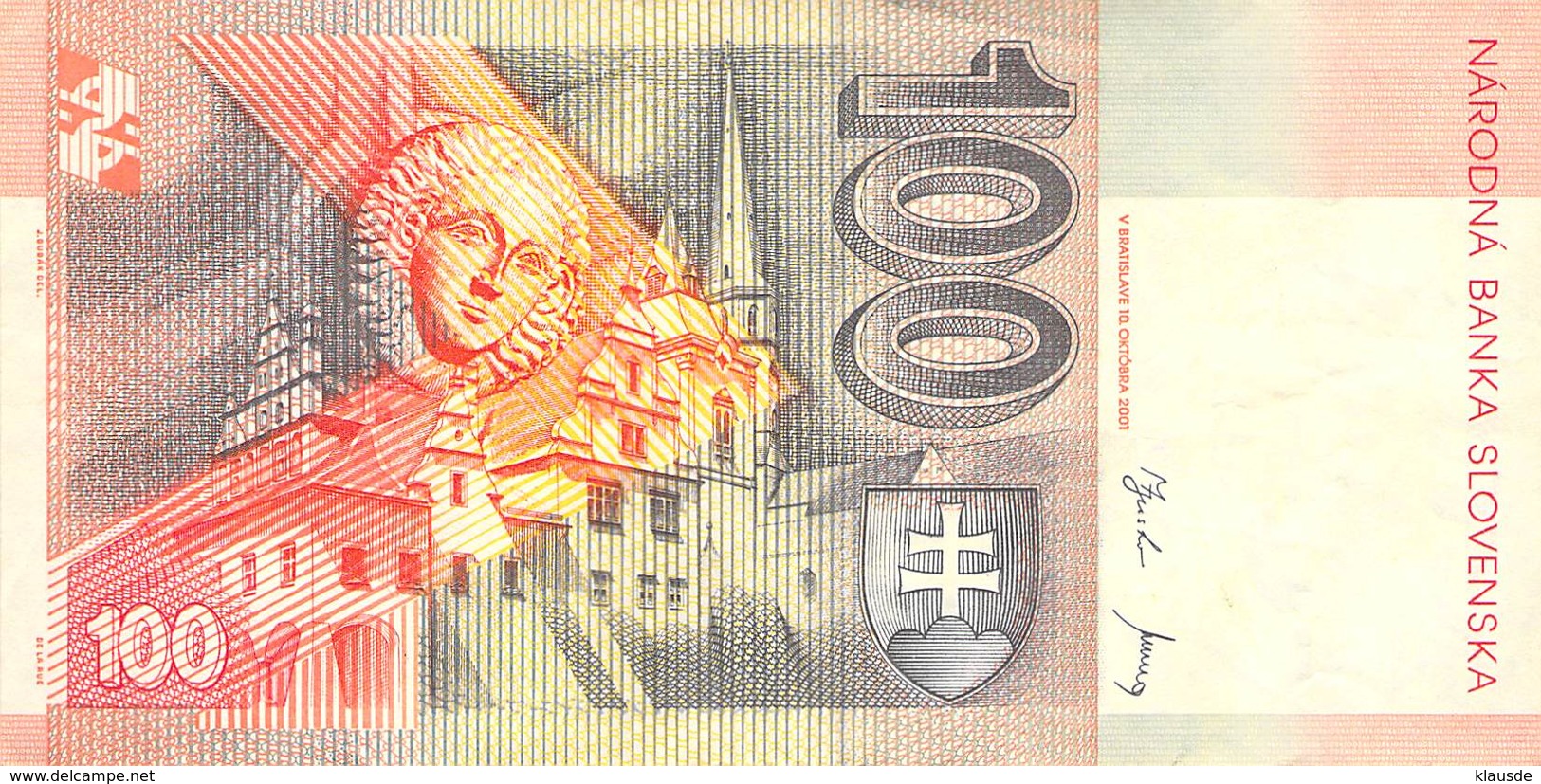 100 Kronen (Korun) Slovenska 2001 VF/F (III) - Slovenia