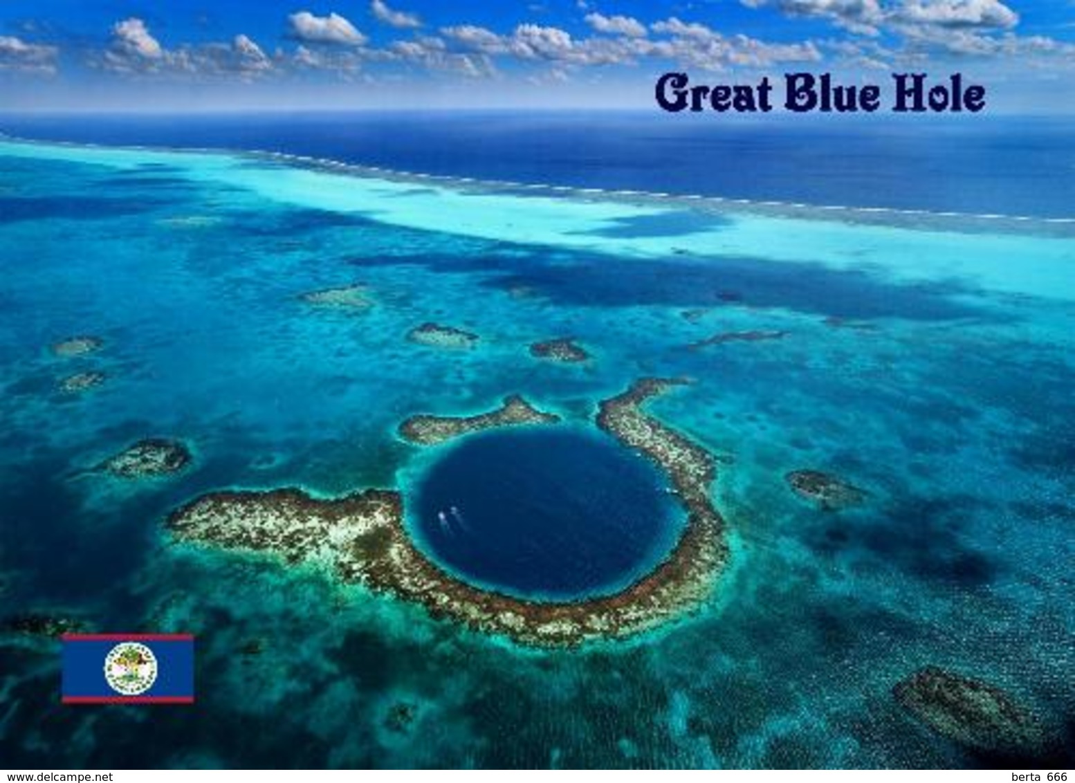 Belize Barrier Reef Great Blue Hole UNESCO New Postcard - Belize
