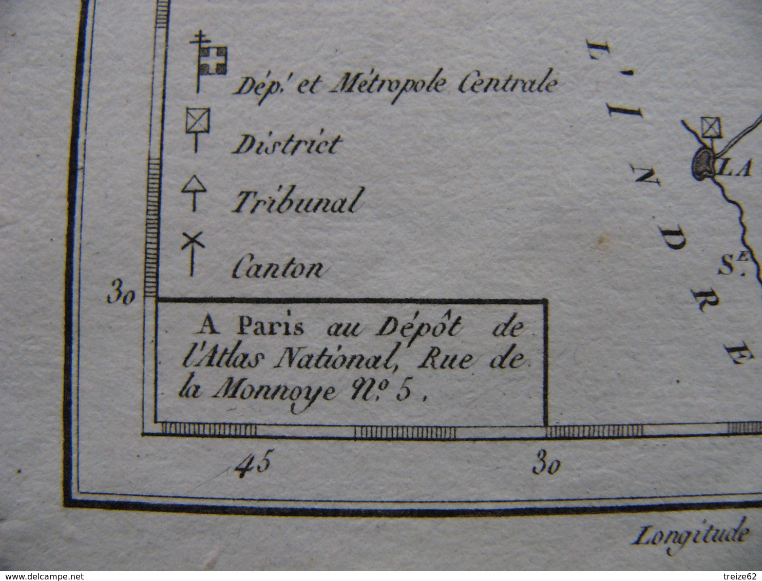 Révolution Française Carte Cher 1793 Bourges Sancoins Sancerre Vierzon Charot Saint Amand Monrond Villequiers Mehun - Cartes Géographiques