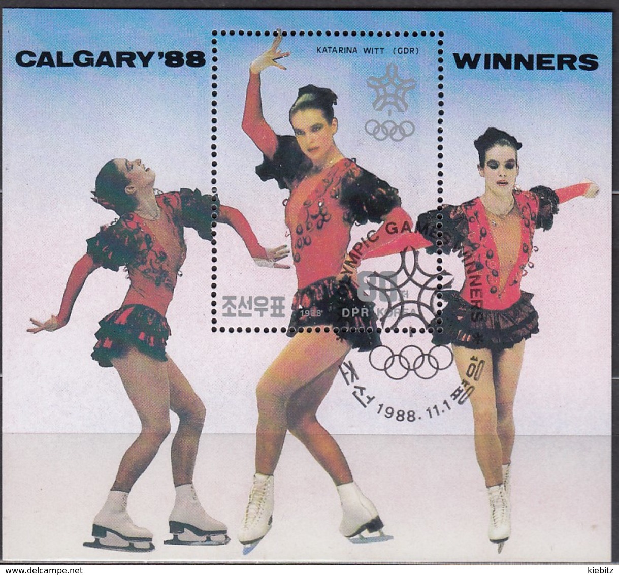 1988 CALGARY - Nordkorea - MiNr: 2978  Block 239  Used - Winter 1988: Calgary