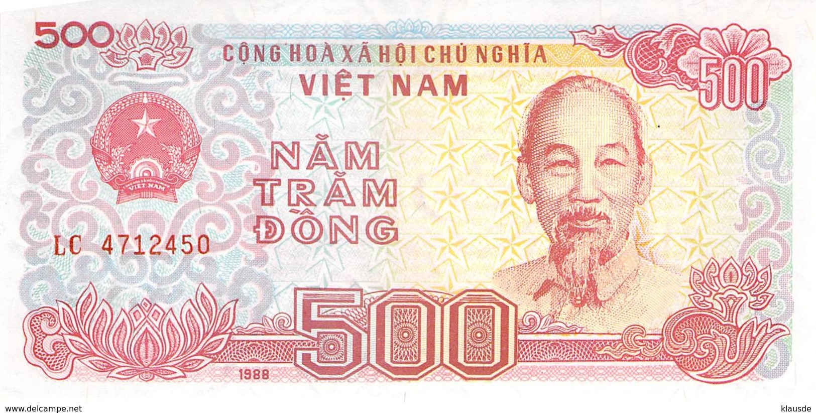 500 Dong Vietnam 1988 UNC - Vietnam