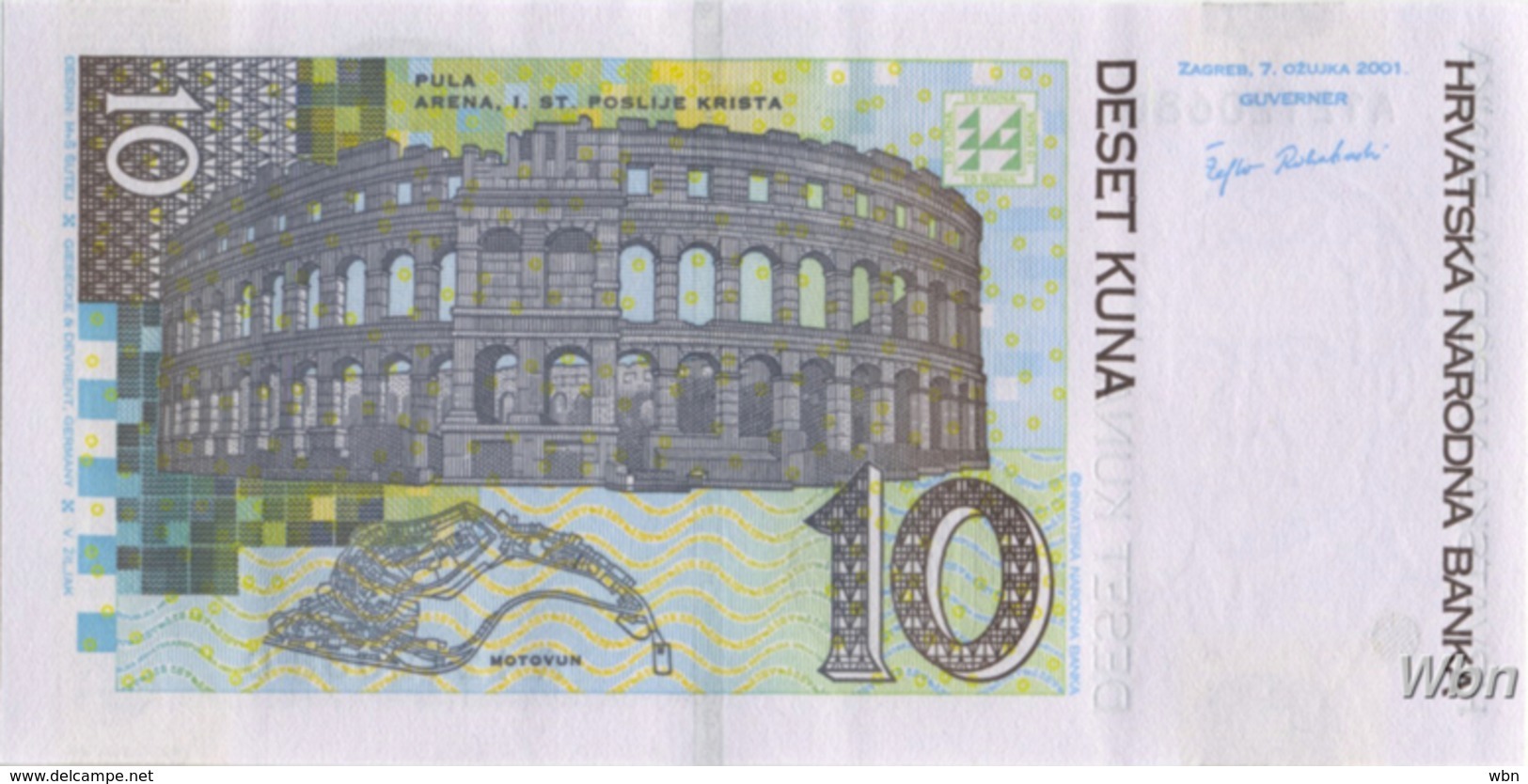 Croatie 10 Kuna (P38) 2001 -UNC- - Kroatien