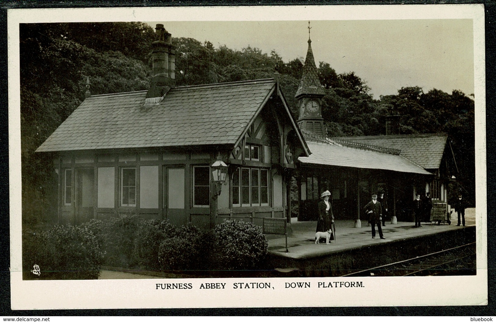 Ref 1296 - Raphael Tuck - Real Photo Postcard - Furness Abbey Railway Station & Staff - Cumbria - Other & Unclassified