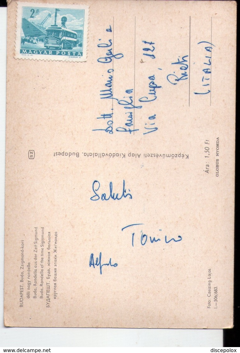 U4485 Postcard: BUDAPEST, Buda, Zsigmond Kori Deli Nagy Rondella + NICE STAMP, BOLLO AFFRANCATO - Ungheria