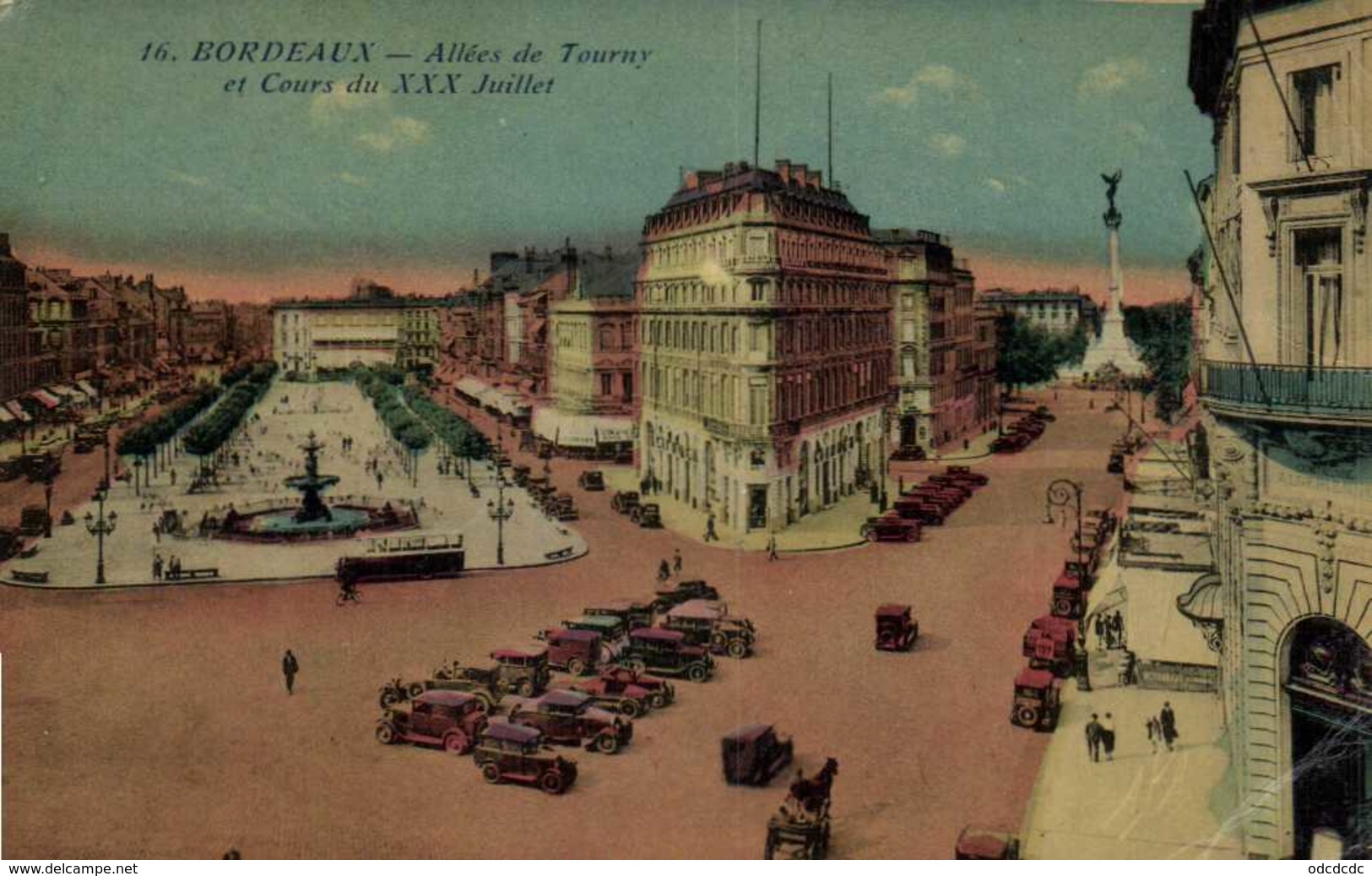 BORDEAUX  Allées De Tourny Et Cours Du XXX Juillet Colorisée RV - Bordeaux