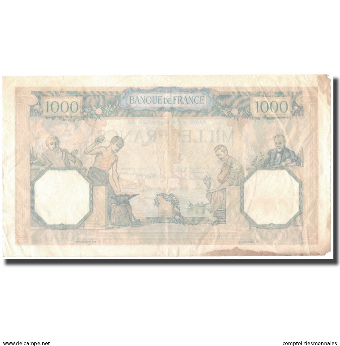 France, 1000 Francs, Cérès Et Mercure, 1939-11-02, TTB, Fayette:38.38, KM:90c - 1 000 F 1927-1940 ''Cérès Et Mercure''