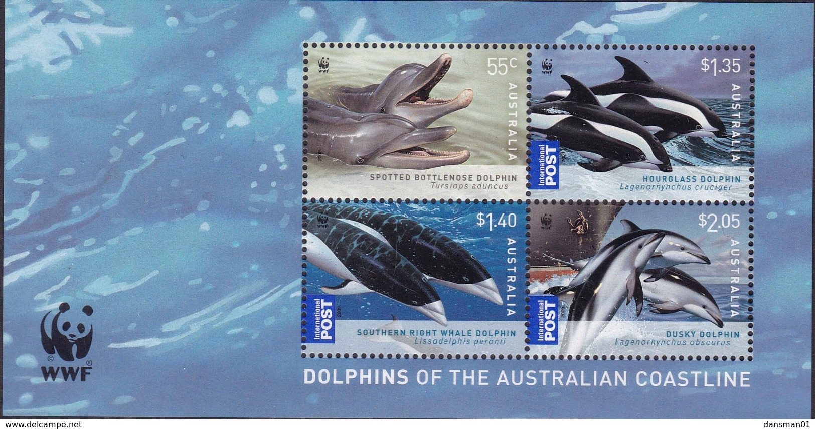 Australia 2009 "Dolphins" Mint Never Hinged M/S - Ungebraucht