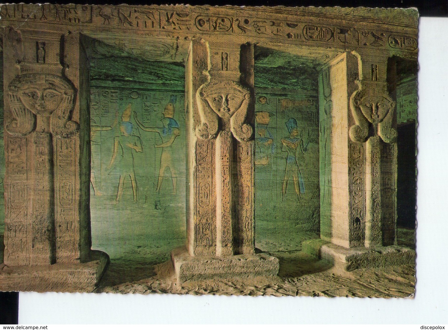 U4488 NICE STAMP On Postcard ABU SIMBEL, HATHOR PILLARS IN THE SMALL TEMPLE _ FRANCOBOLLO COMMEMORATIVO - Abu Simbel Temples