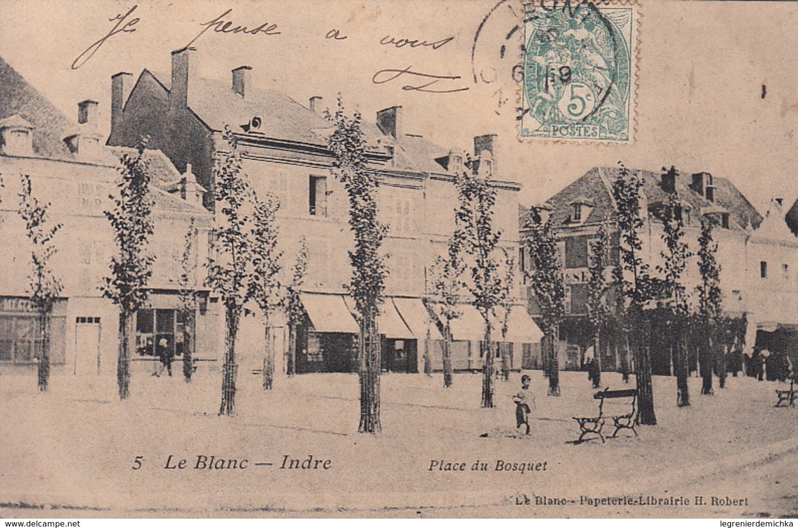 CPA (36) LE BLANC - Place Du Bosquet - Animation - Le Blanc