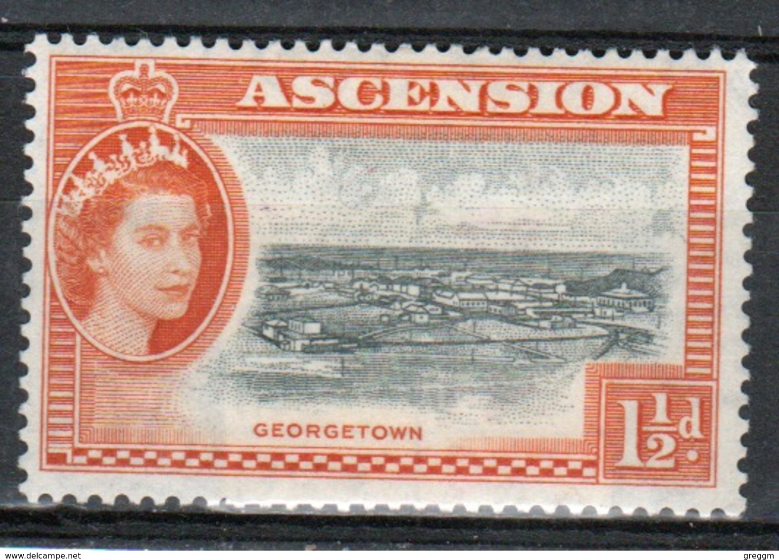 Ascension Queen Elizabeth  Mounted Mint 1½d Stamp From 1956 Definitive Set. - Ascension