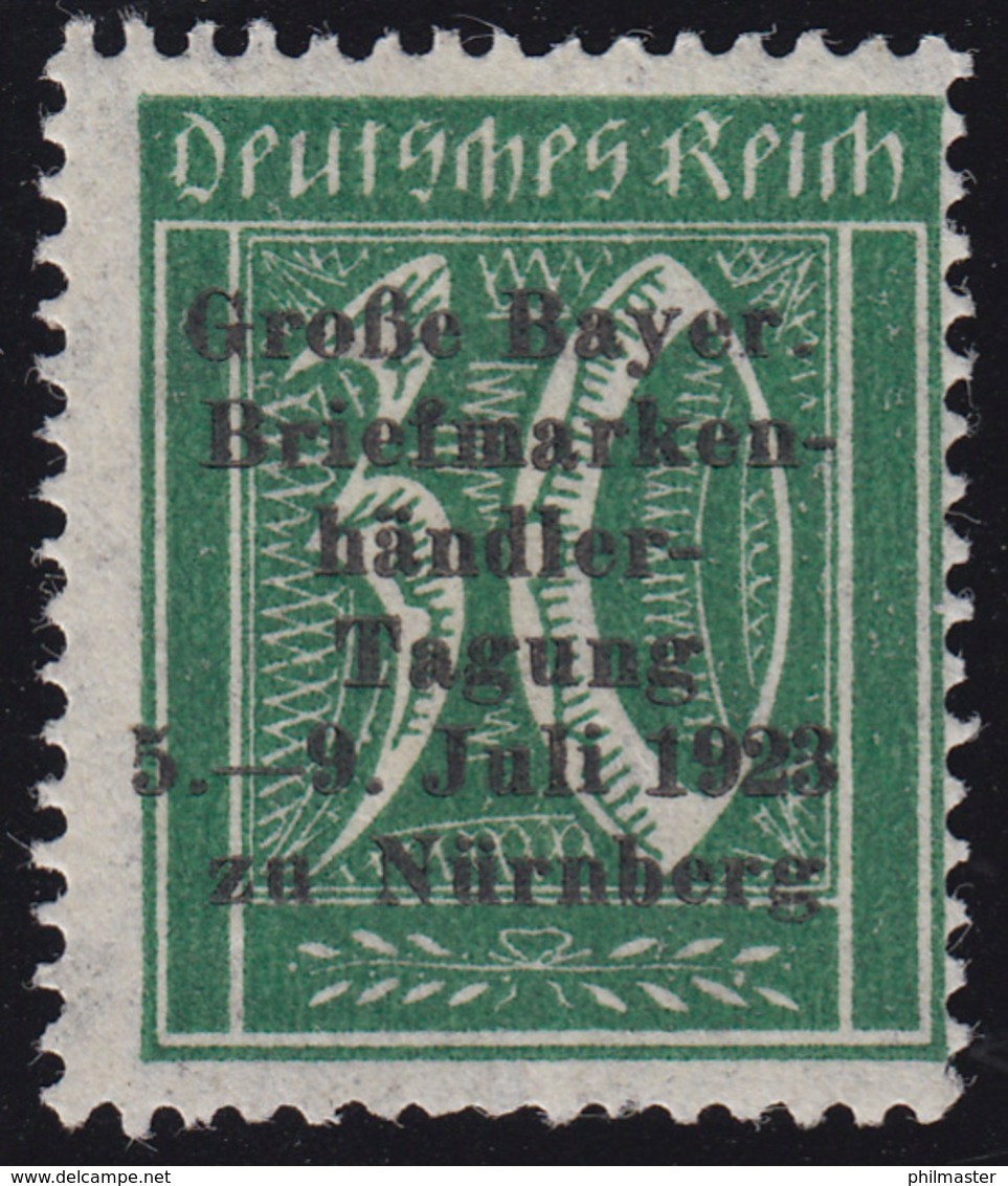 Privater Zudruck Briefmarkenhändler-Tagung Nürnberg 1923 Auf 162, O.G./Falz - Autres & Non Classés