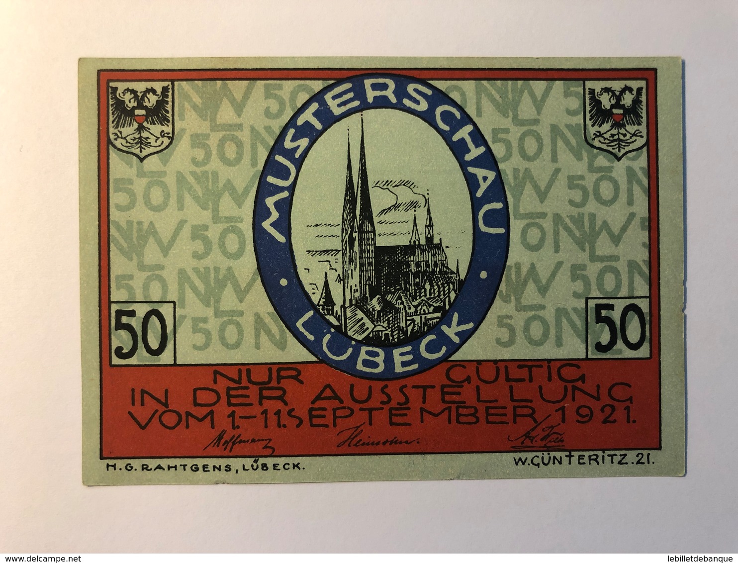 Allemagne Notgeld Lubeck 50 Pfennig - Collections