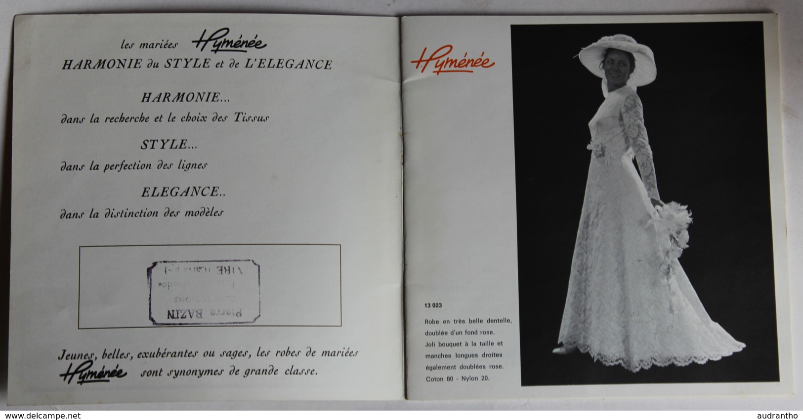 Brochure Publicitaire Ancienne 25 Robes De Mariée Hyménée Paris Pierre Bazin Confection à Vire - Mariage