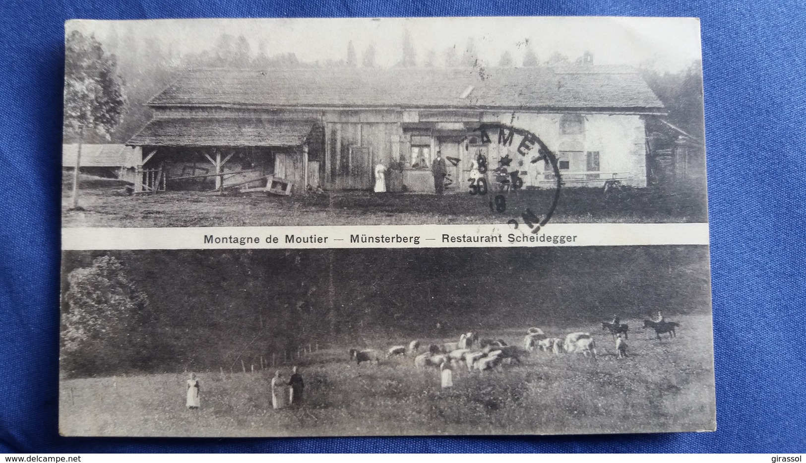 CPA MONTAGNE DE MOUTIER MUNSTERBERG RESTAURANT SCHEIDEGGER 1919 - Moutier