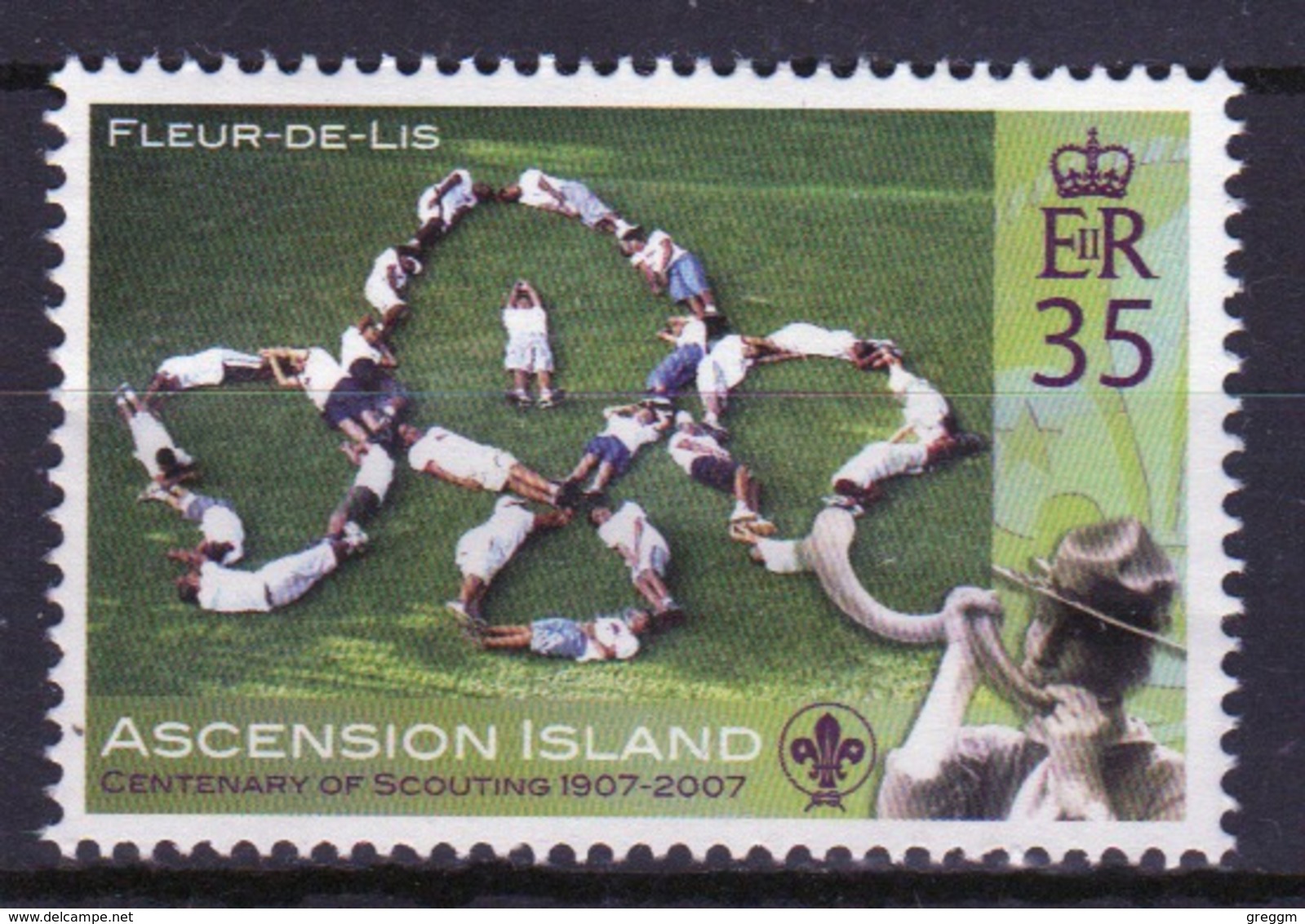 Ascension Queen Elizabeth  Unmounted Mint 35p Stamp From 2007 Set On Centenary Of Scouting. - Ascension