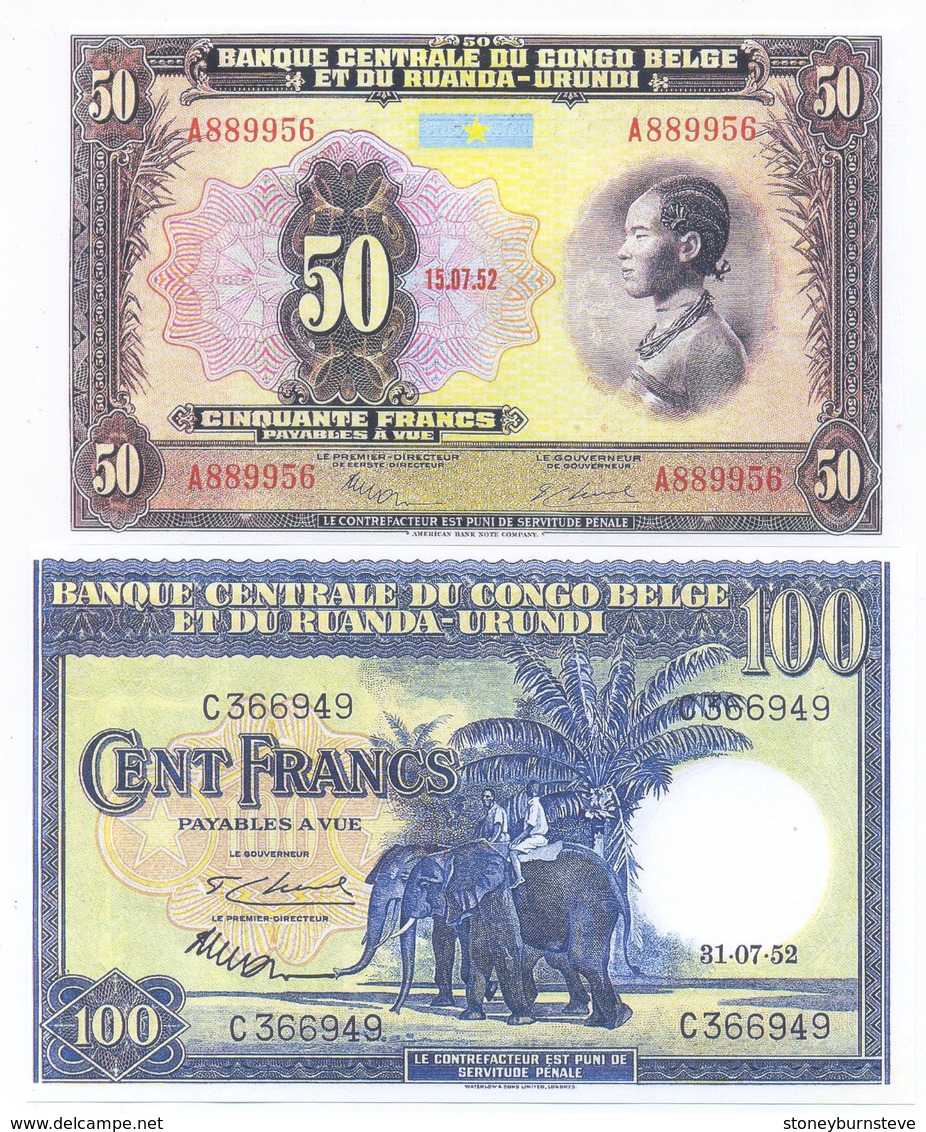 Belgium Congo 5 Note Set 1952 COPY - Sin Clasificación