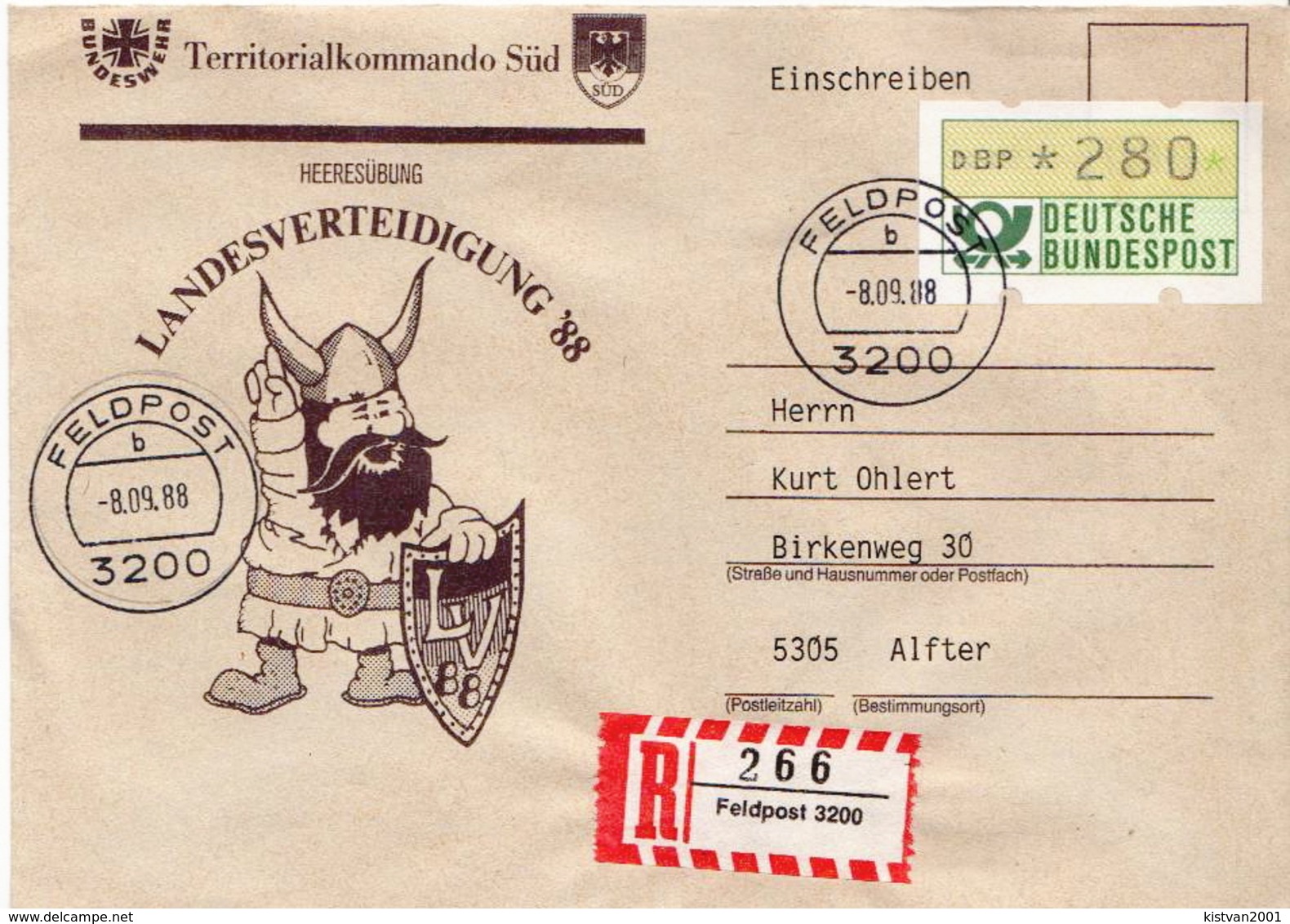 Postal History: Germany Military R Cover Landesverteidigung '88 Feldpost 3200 - Militaria