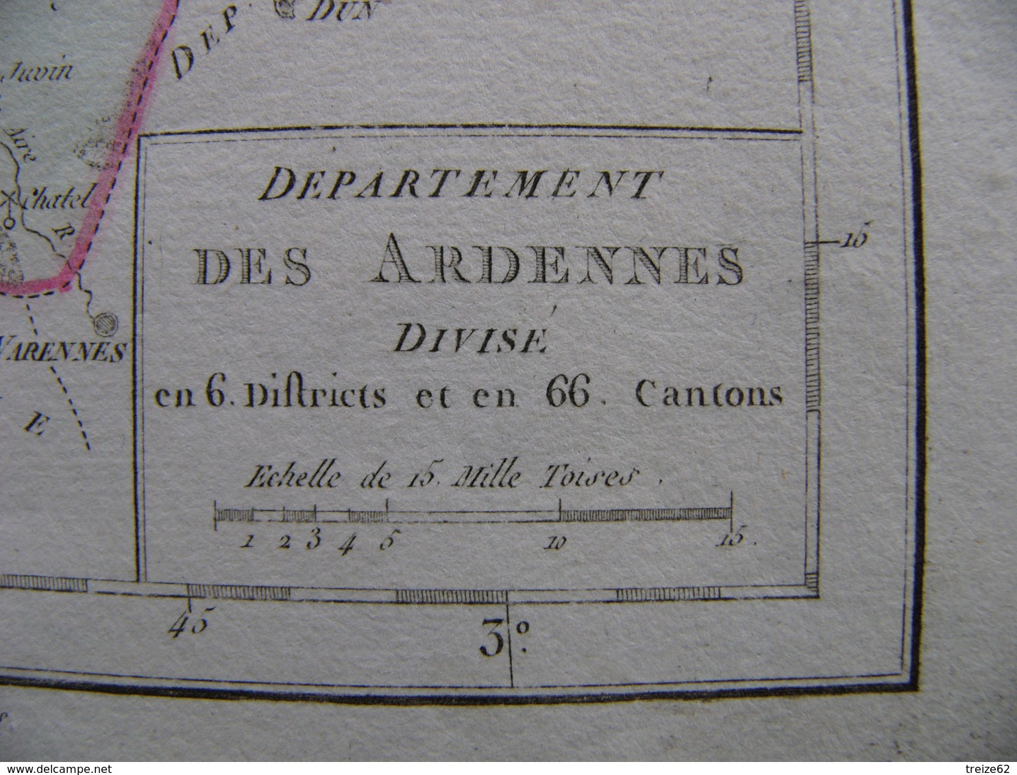 Révolution Française Carte Ardennes 1793 Charleville Mézieres Sedan Rocroy Revin - Geographical Maps