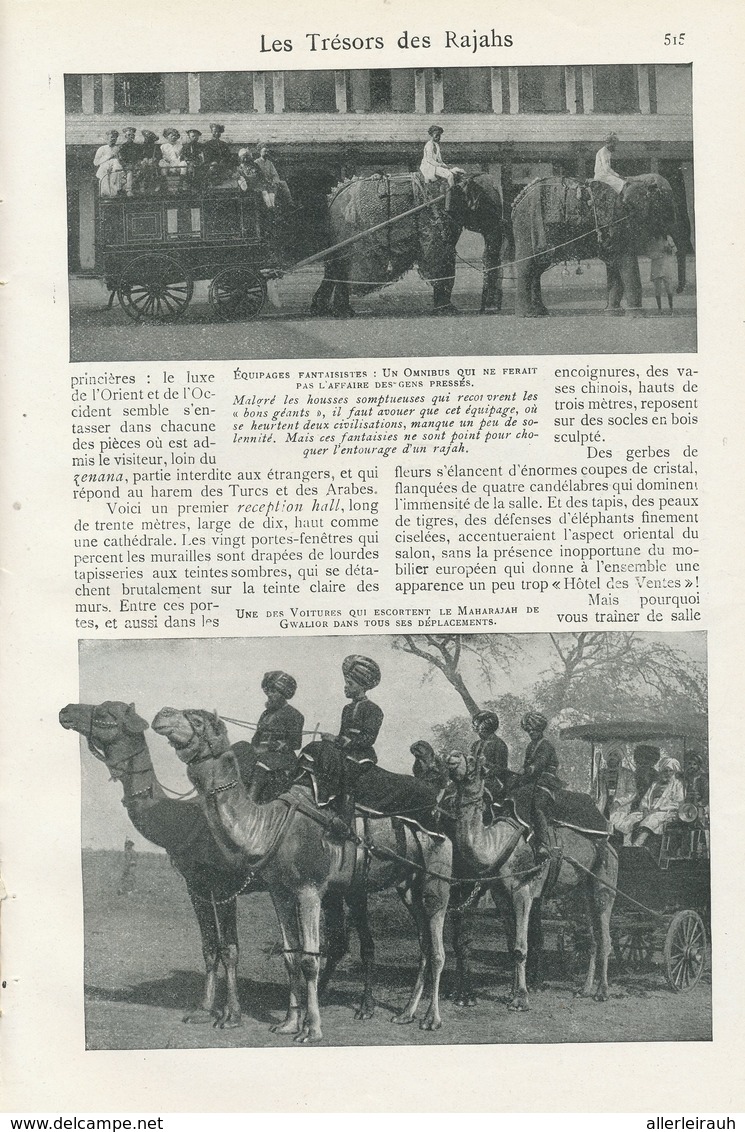 Les Trésors Des Rajahs /  Article , Pris D`un Magazine / 1909 - Other & Unclassified