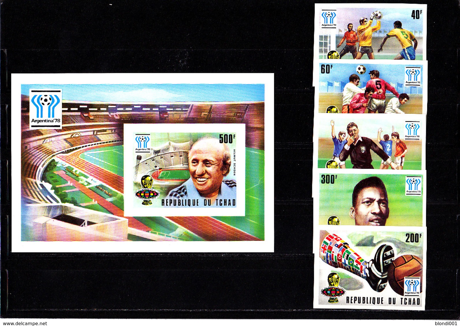 Soccer World Cup 1978 -  CHAD - S/S+Set Imperf.  MNH ** - 1978 – Argentina