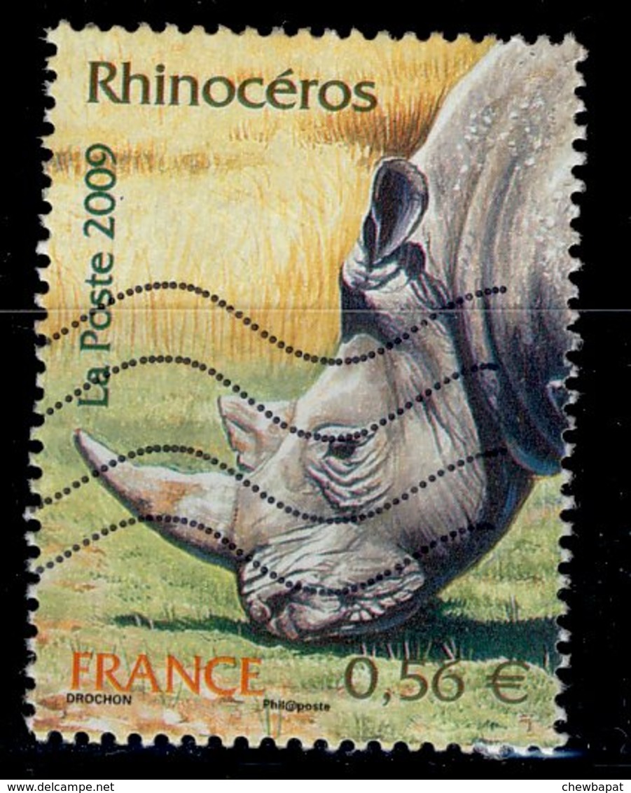 France - 2009 - Oblitéré Used - Y&T N° 4373 - Animaux Disparus Ou Menacés D'extinction "Rhinocéros" - Usados