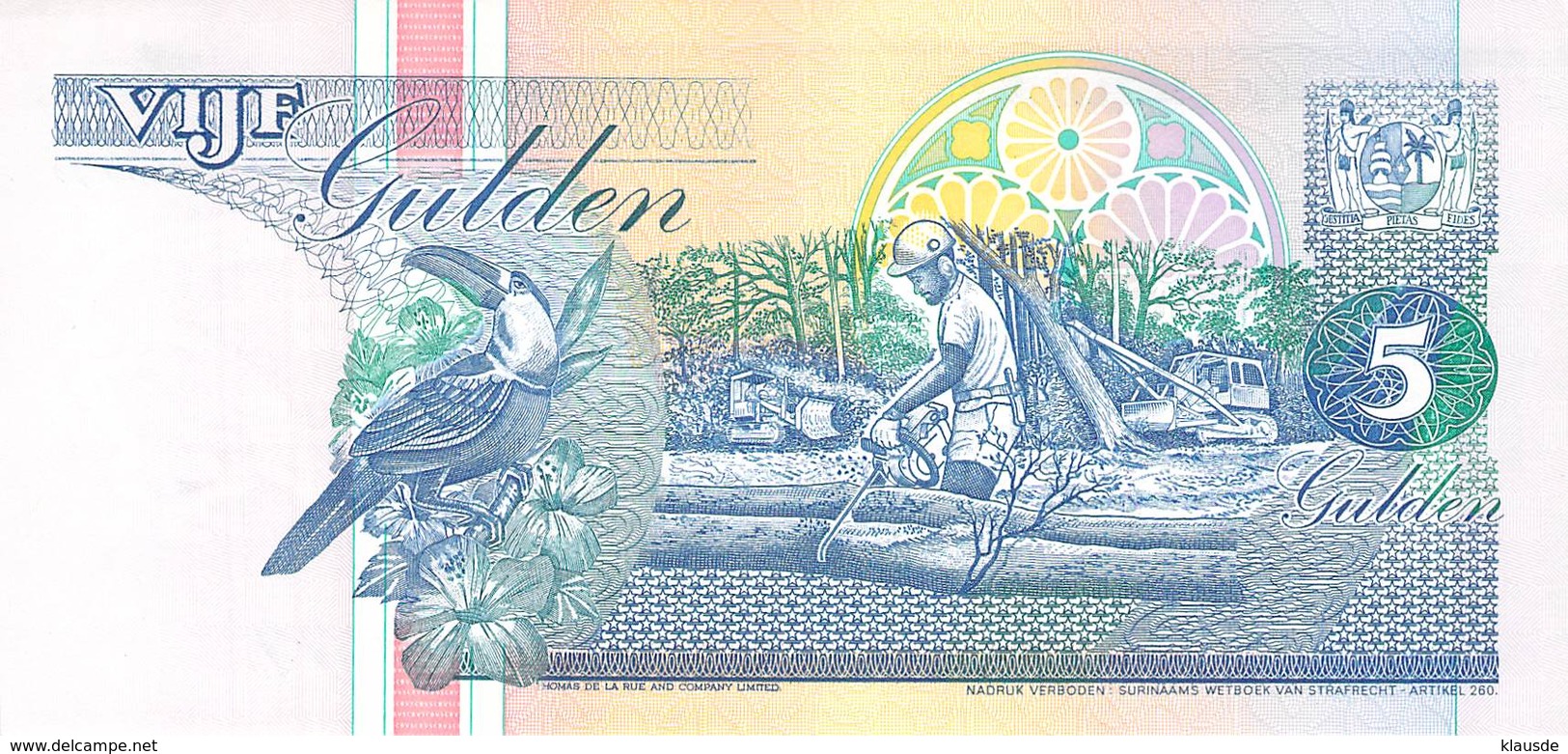 5 Gulden Suriname 1998 UNC - Surinam