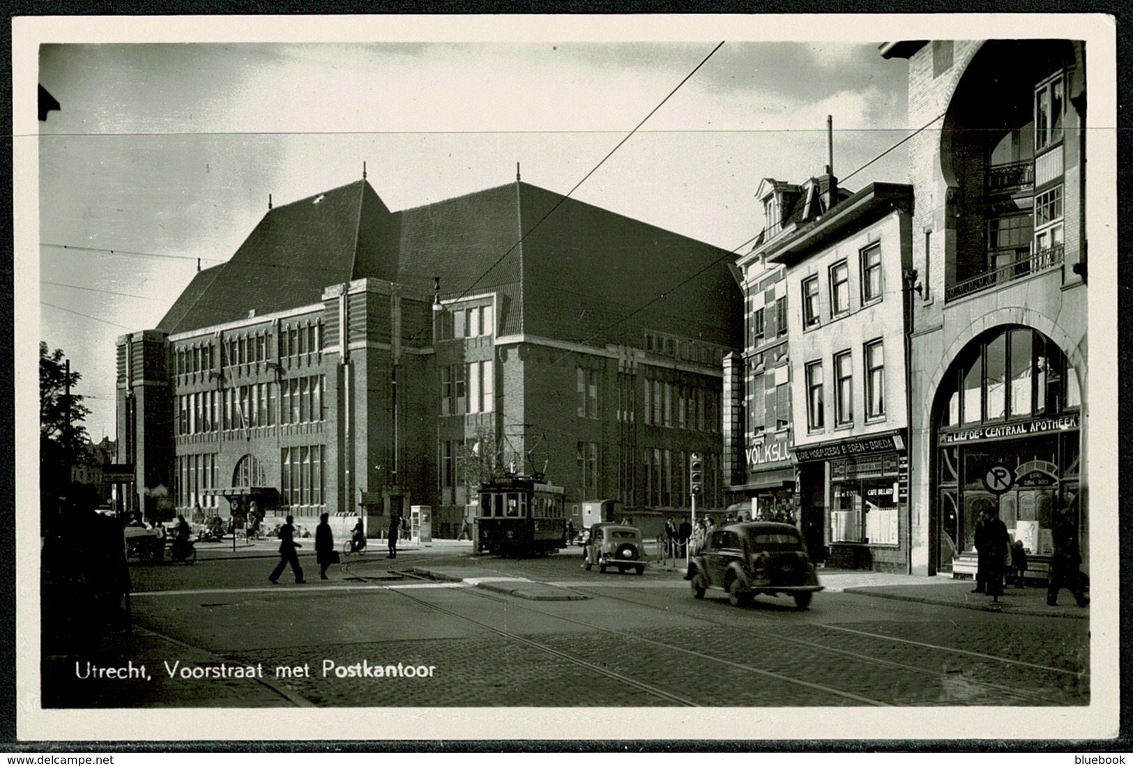 Ref 1297 - Real Photo Postcard - Tram On Voorstraat Met Postkantoor Utrecht - Netherlands - Utrecht