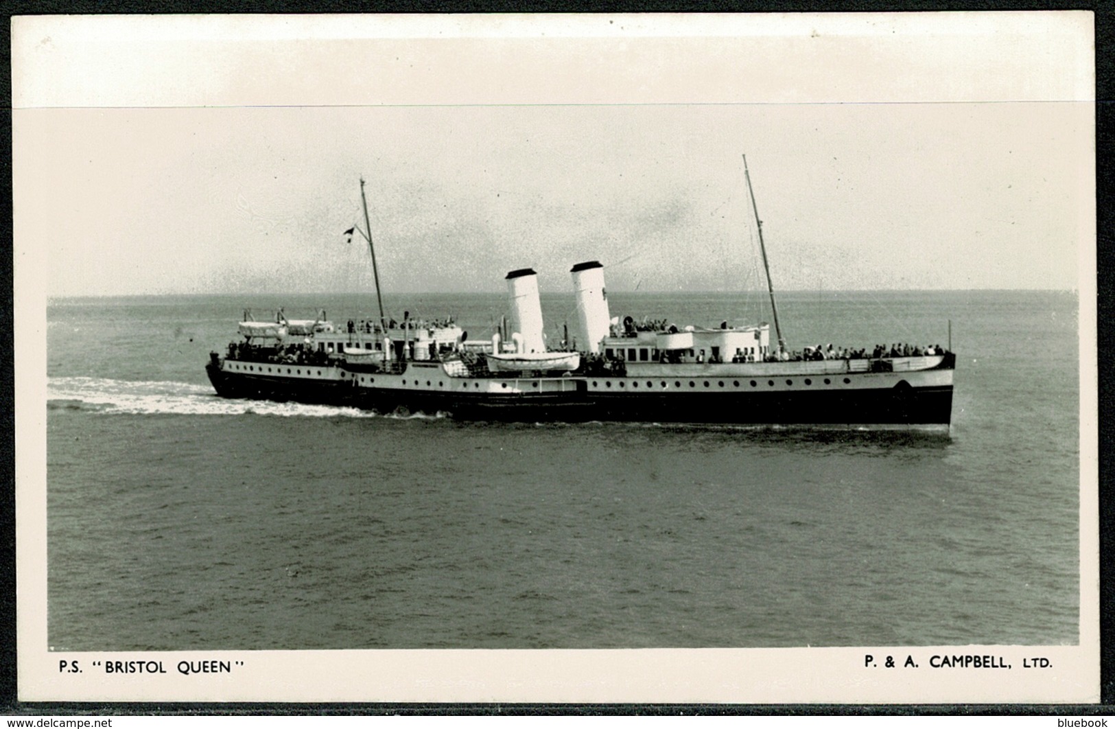 Ref 1297 - Raphael Tuck Real Photo Postcard - Ship Paddlesteamer Bristol Queen - Maritime - Steamers