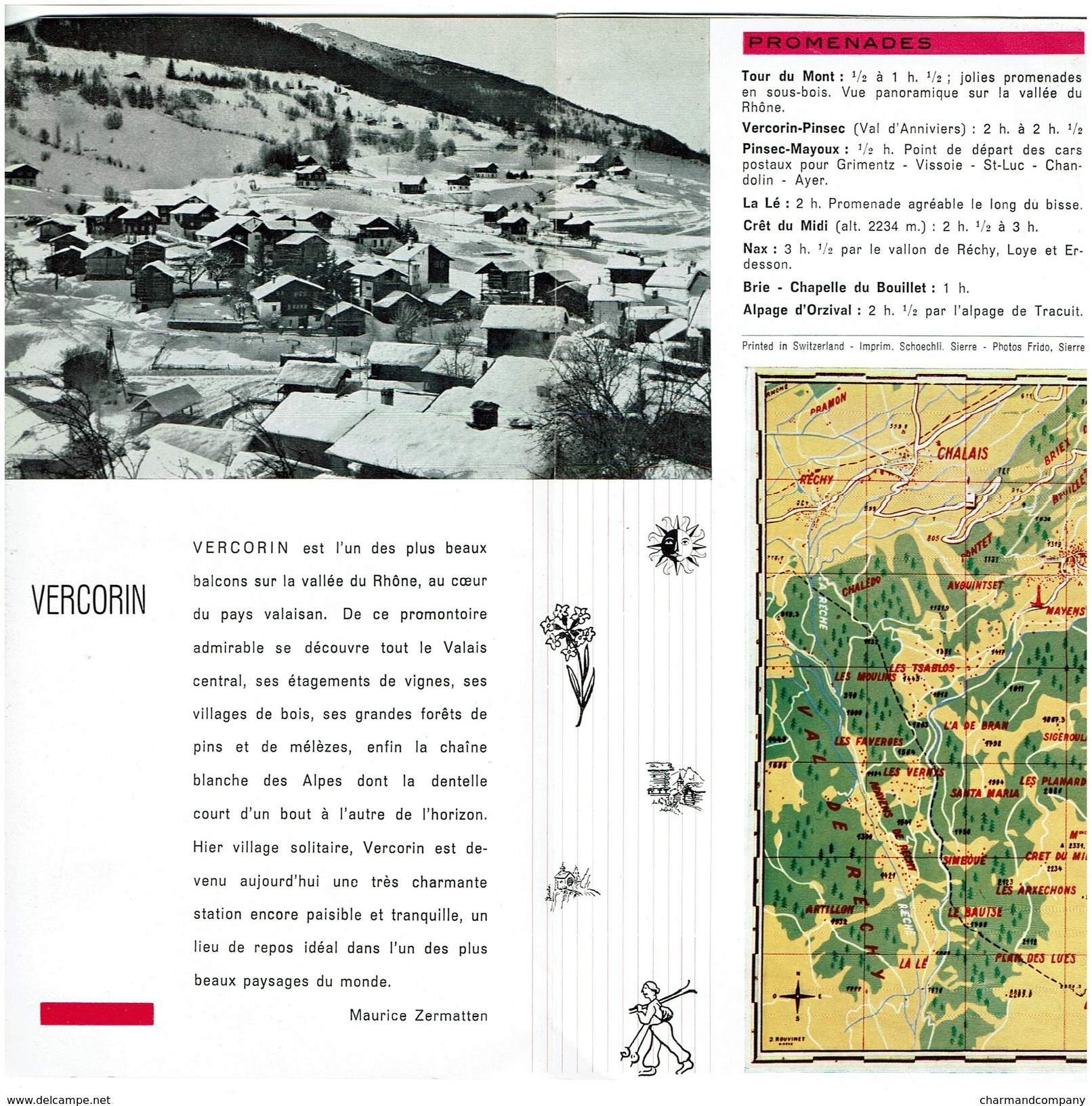 Dépliant Touristique C1965 - VERCORIN Sur SIERRE - Valais - 3 Scans - Dépliants Touristiques