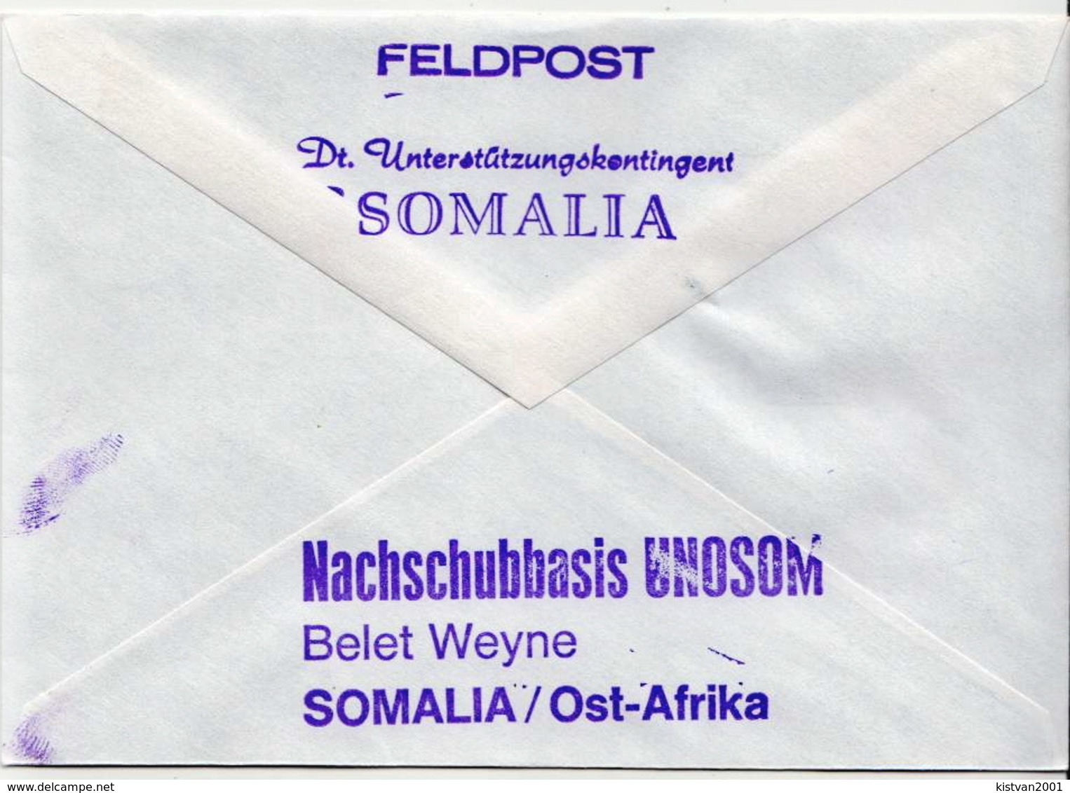 Postal History: Germany Military Cover Feldpost Somalia 1993 - Militaria