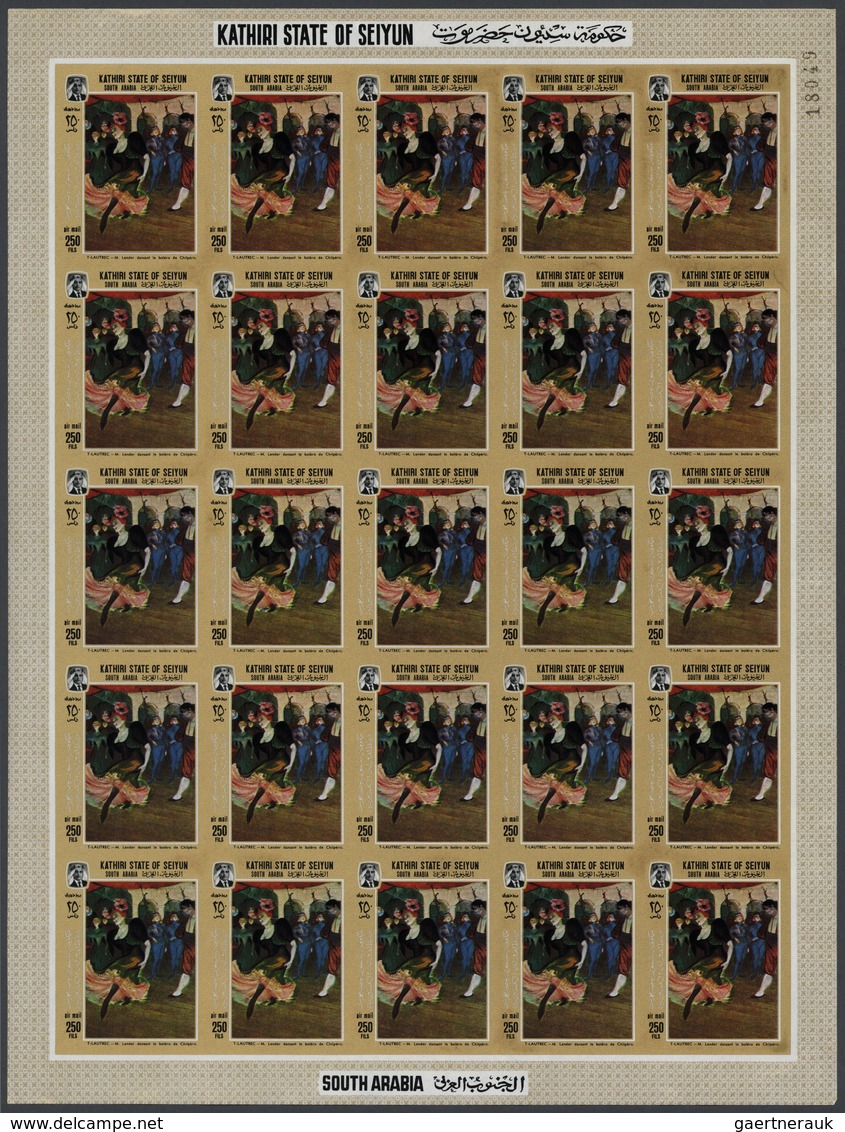 Aden - Kathiri State Of Seiyun: 1967/1968, MNH Assortment Of Complete Sheets: Michel Nos. 142/49 A/B - Yémen