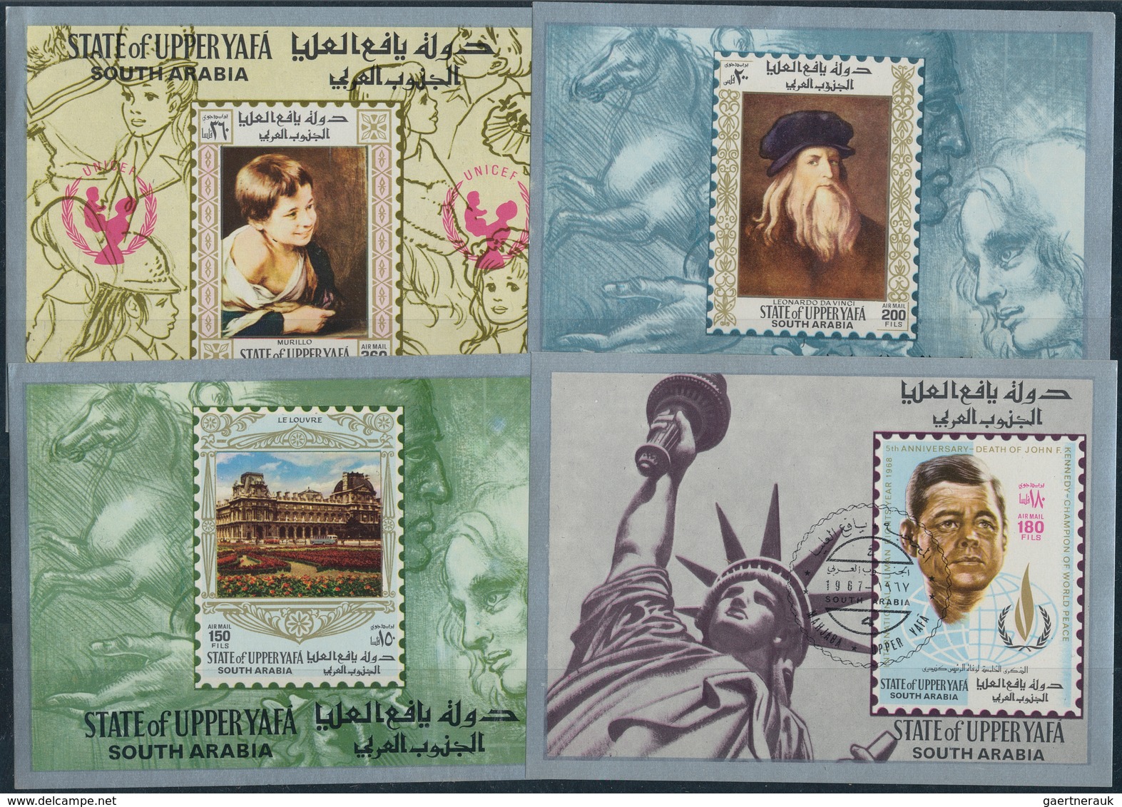 Aden - State Of Upper Yafa: 1967, Stock Of Souvenir Sheets MNH With At Least 2000 Copies Of Mi.bl. N - Aden (1854-1963)