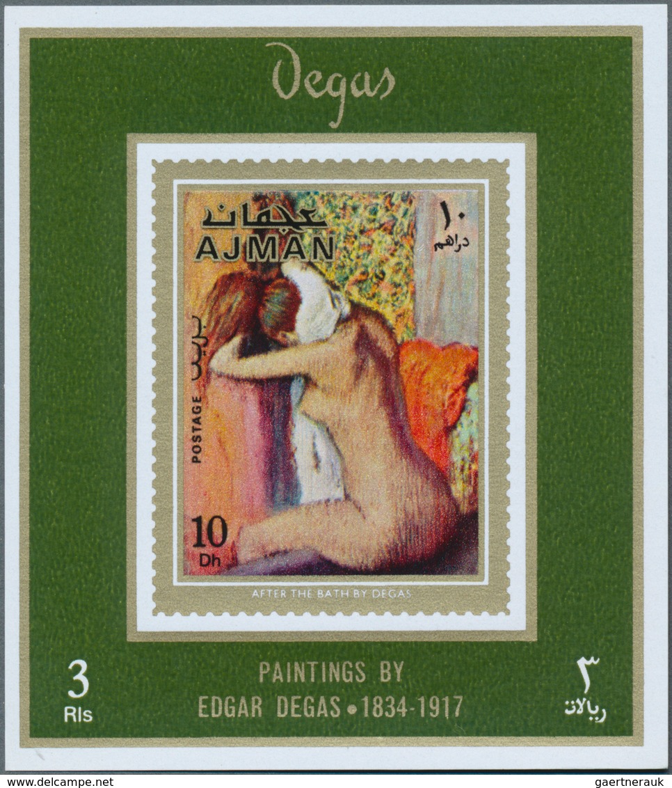 Adschman / Ajman: 1971, Paintings by Edgar DEGAS (bathing women etc.) set of eight different imperfo