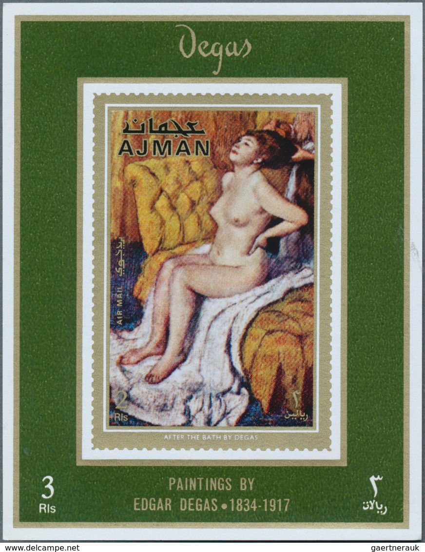 Adschman / Ajman: 1971, Paintings by Edgar DEGAS (bathing women etc.) set of eight different imperfo