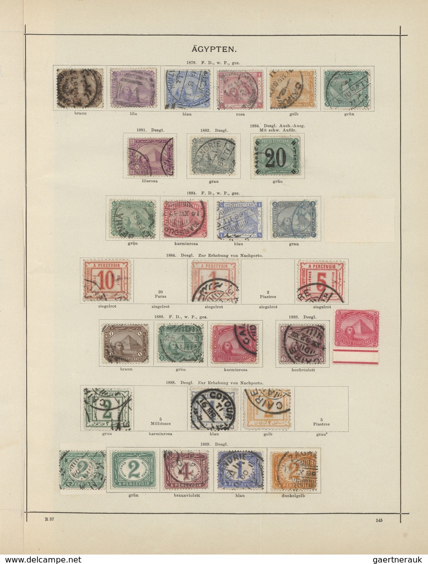 Ägypten: 1856-1888, Gehaltvolle Prachtsammlung, Dabei Die Erste Ausgabe (Mi.Nr. 1-7) Komplett, Zu Er - 1866-1914 Khedivato Di Egitto