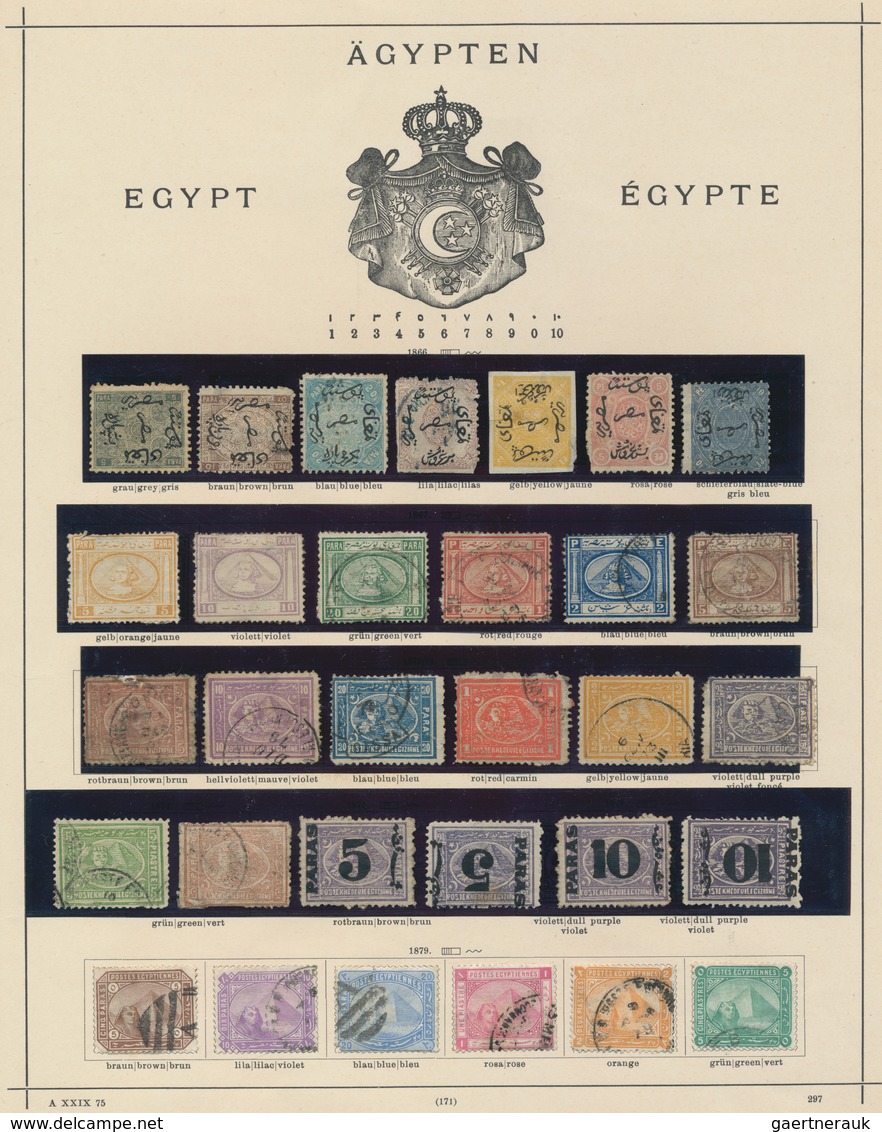Ägypten: 1866/1937 (ca.), Mostly Used Collection On Old Album Pages With Many Early Issues Beginning - 1866-1914 Khédivat D'Égypte