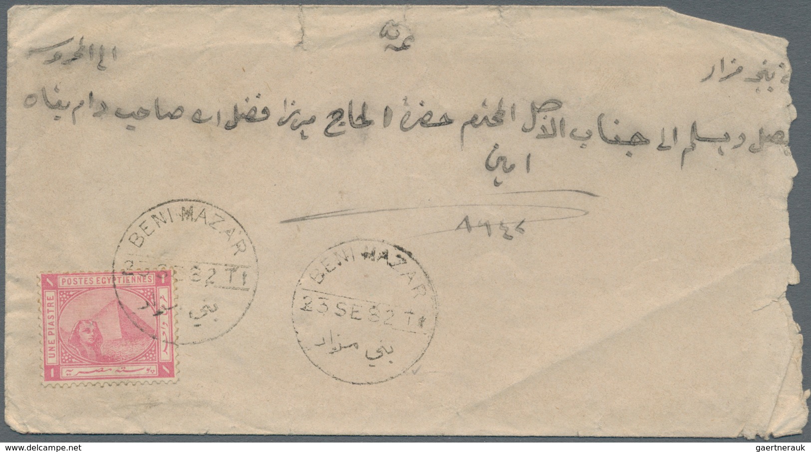 Ägypten: 1880/1888, Lot Of Eight Covers Franked With Pyramid/Sphinx Issues, Some Postal Wear/roughly - 1866-1914 Khedivato De Egipto