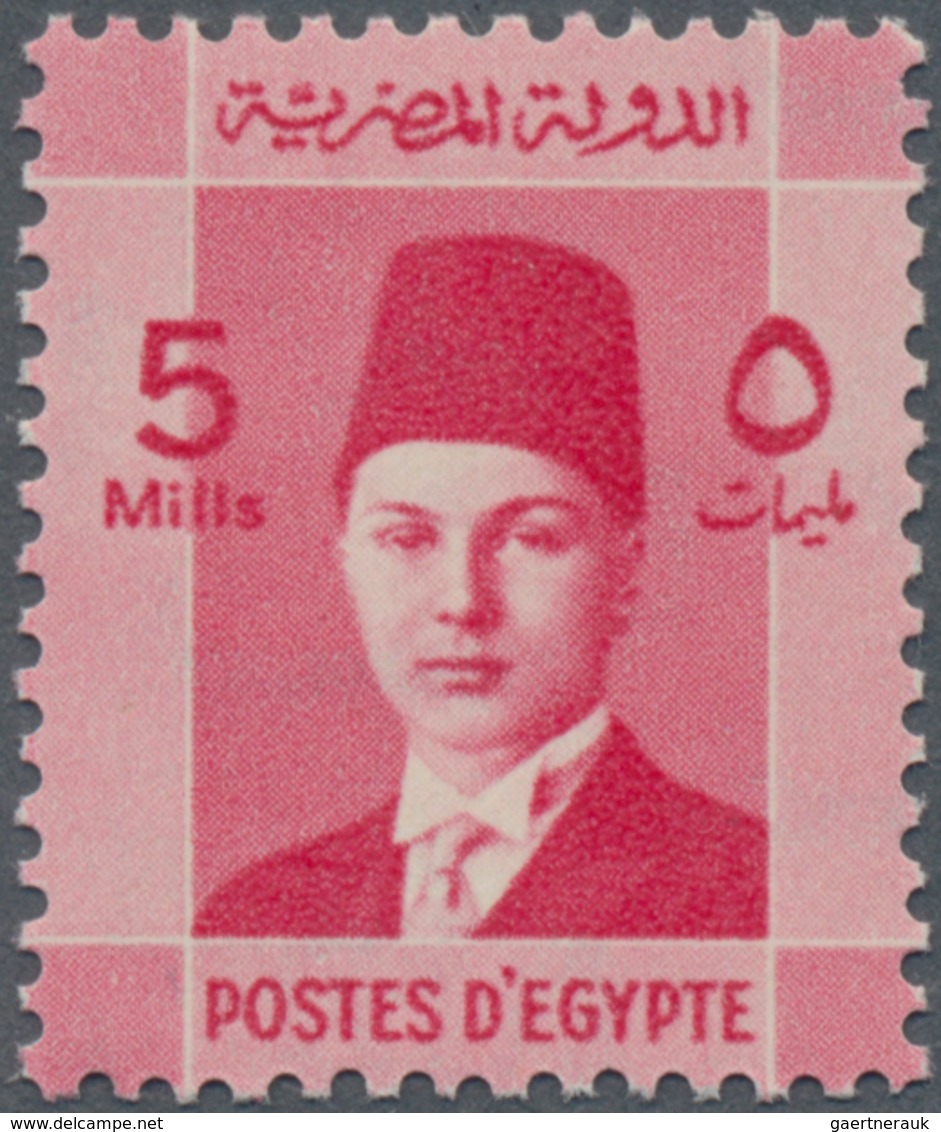 Ägypten: 1937-47 ROYAL COLLECTION: Ten Mint Stamps Mounted On Five Cards Of The Palace Collection, E - 1866-1914 Ägypten Khediva