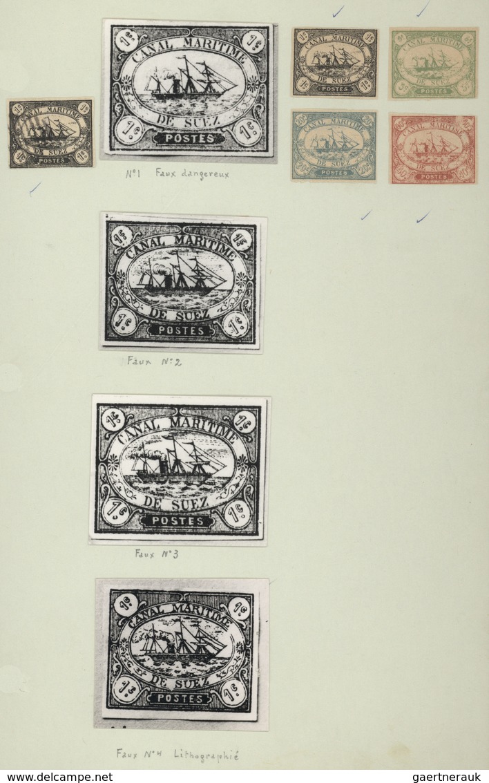 Ägypten - Suez-Kanal-Gesellschaft: 1868: Specialized collection of more than 420 stamps and many ext