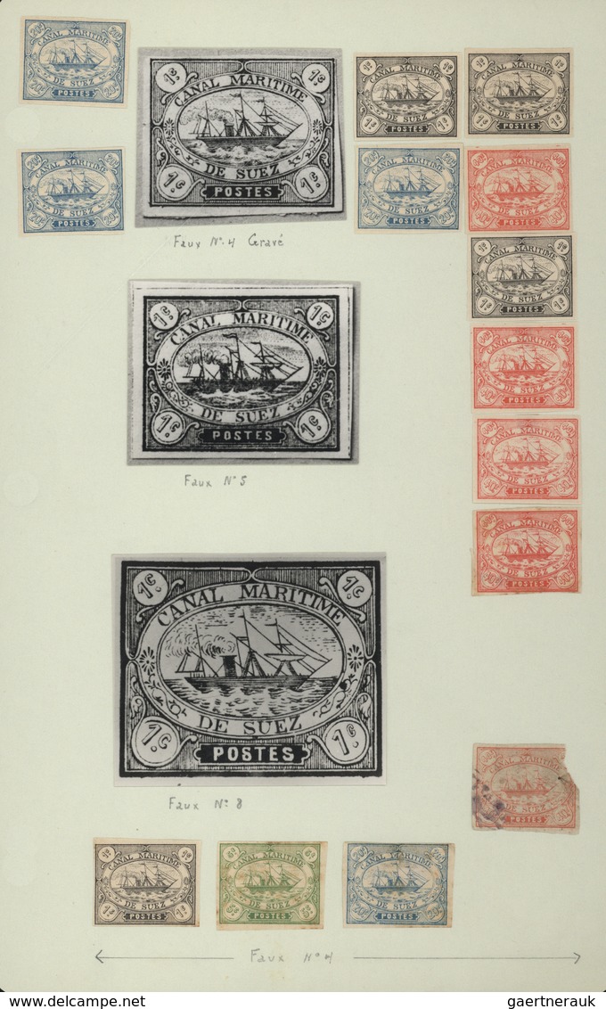 Ägypten - Suez-Kanal-Gesellschaft: 1868: Specialized collection of more than 420 stamps and many ext