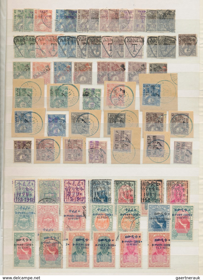 Äthiopien: 1895-1950 Ca., Collection In Album Starting First Issues And Different Overprint Issues 1 - Ethiopia