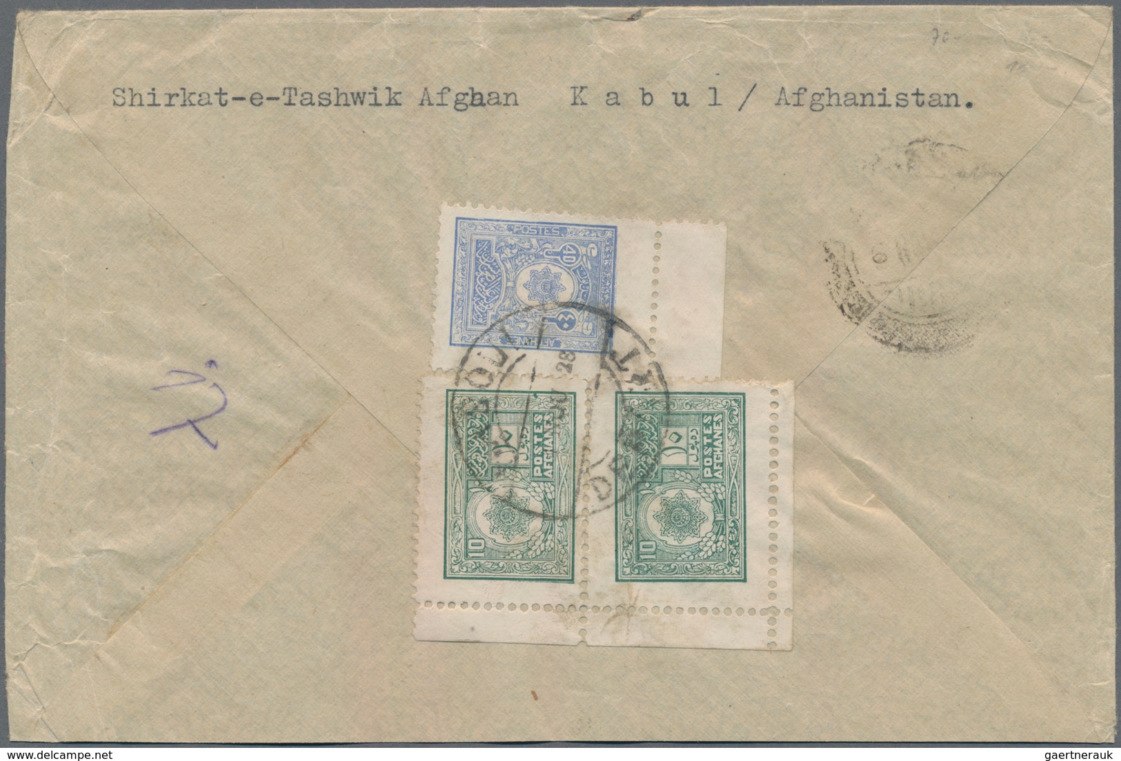 Afghanistan: 1924/1931, Lot Of Ten Commercial Covers To Berlin/Germany, Five Pre-UPU Period (combina - Afghanistan